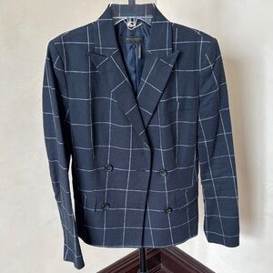 Navy Blue Windowpane Blazer